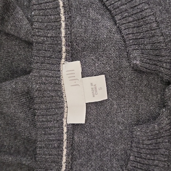 J Jill Womens S Wool Blend Duster Cardigan Sweater Long Line Charcoal Pockets - Picture 2 of 8